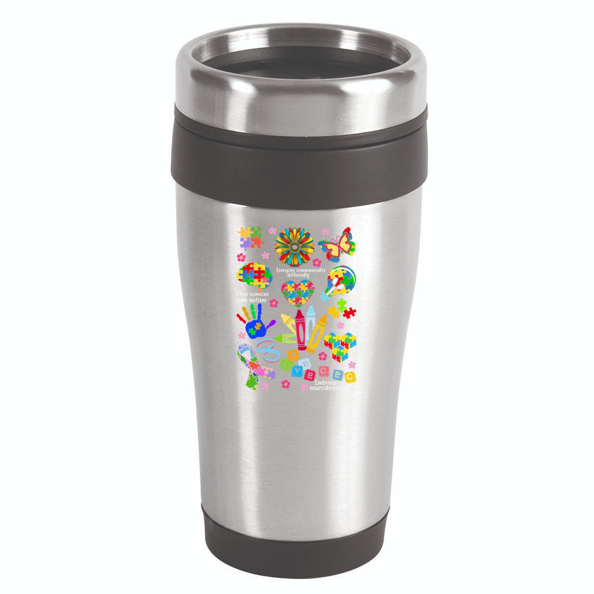 Autism Mashup Collage 16oz Travel Tumbler