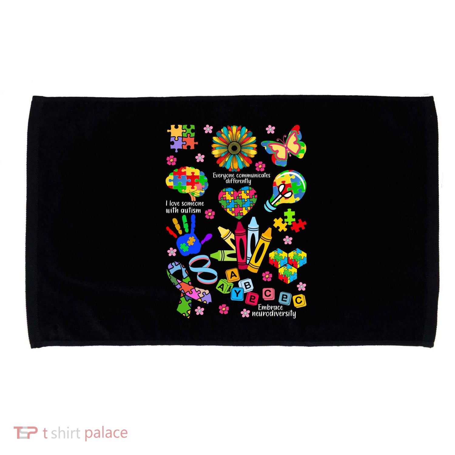 Autism Mashup Collage Microfiber Hand Towel
