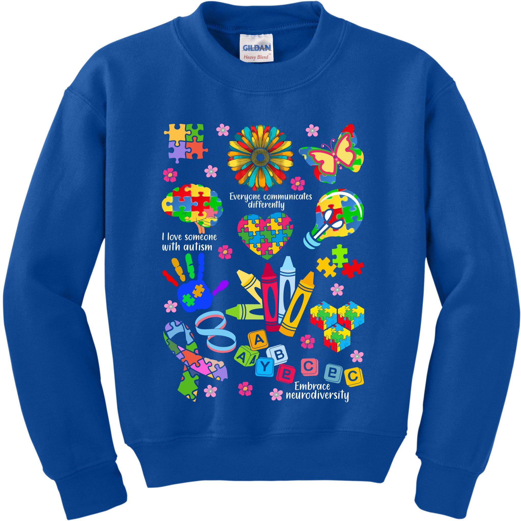 Autism Mashup Collage Kids Sweatshirt