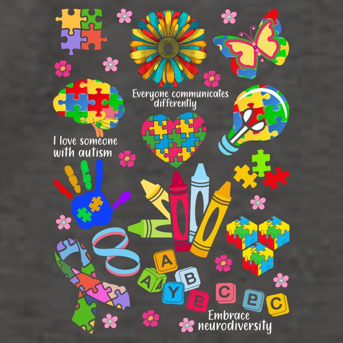 Autism Mashup Collage Vector Backpack