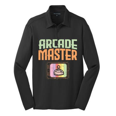 Arcade Master Classic Controller Retro Gaming Arcade Gift Silk Touch Performance Long Sleeve Polo