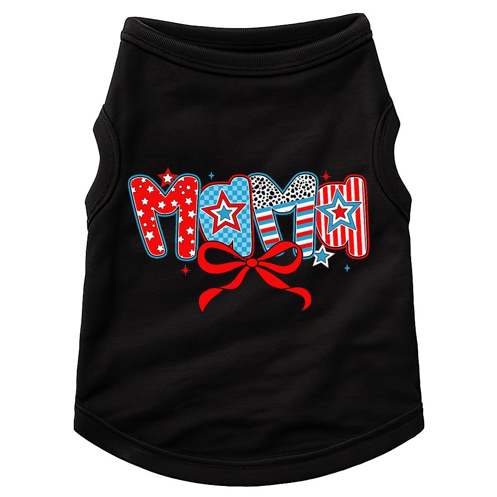 American Mama Coquette Bow Preppy 4th Of July 1776 USA Mom Doggie Tank