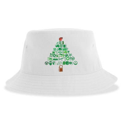 Auto Mechanic Car Engineer Holiday Christmas Tree Racing Fan Sustainable Bucket Hat