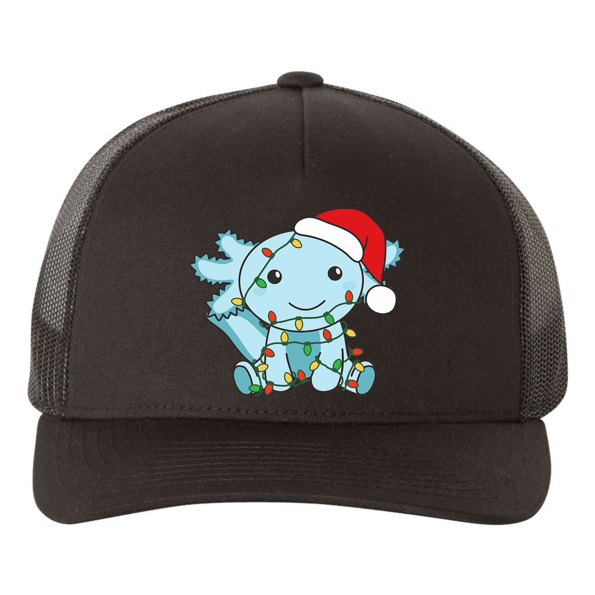 Axolotl Merry Christmas Winter Axolotls Christmas Yupoong Adult 5-Panel Trucker Hat