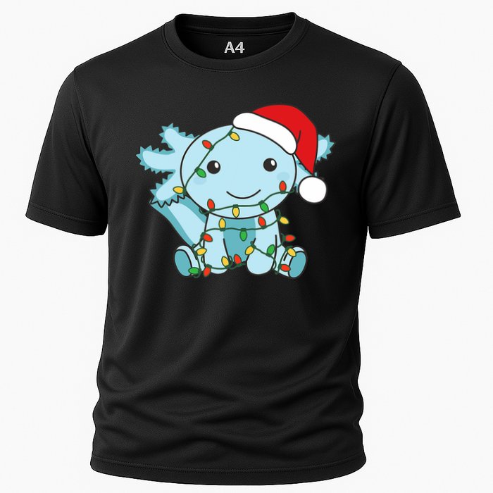 Axolotl Merry Christmas Winter Axolotls Christmas Cooling Performance Crew T-Shirt