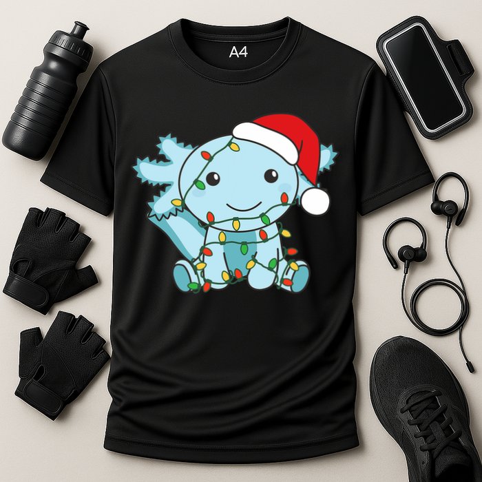 Axolotl Merry Christmas Winter Axolotls Christmas Cooling Performance Crew T-Shirt