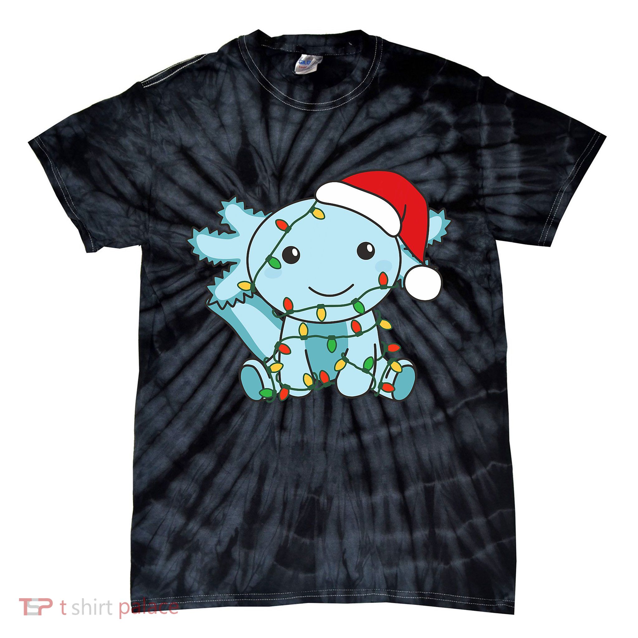 Axolotl Merry Christmas Winter Axolotls Christmas Tie-Dye T-Shirt