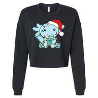 Axolotl Merry Christmas Winter Axolotls Christmas Cropped Pullover Crew