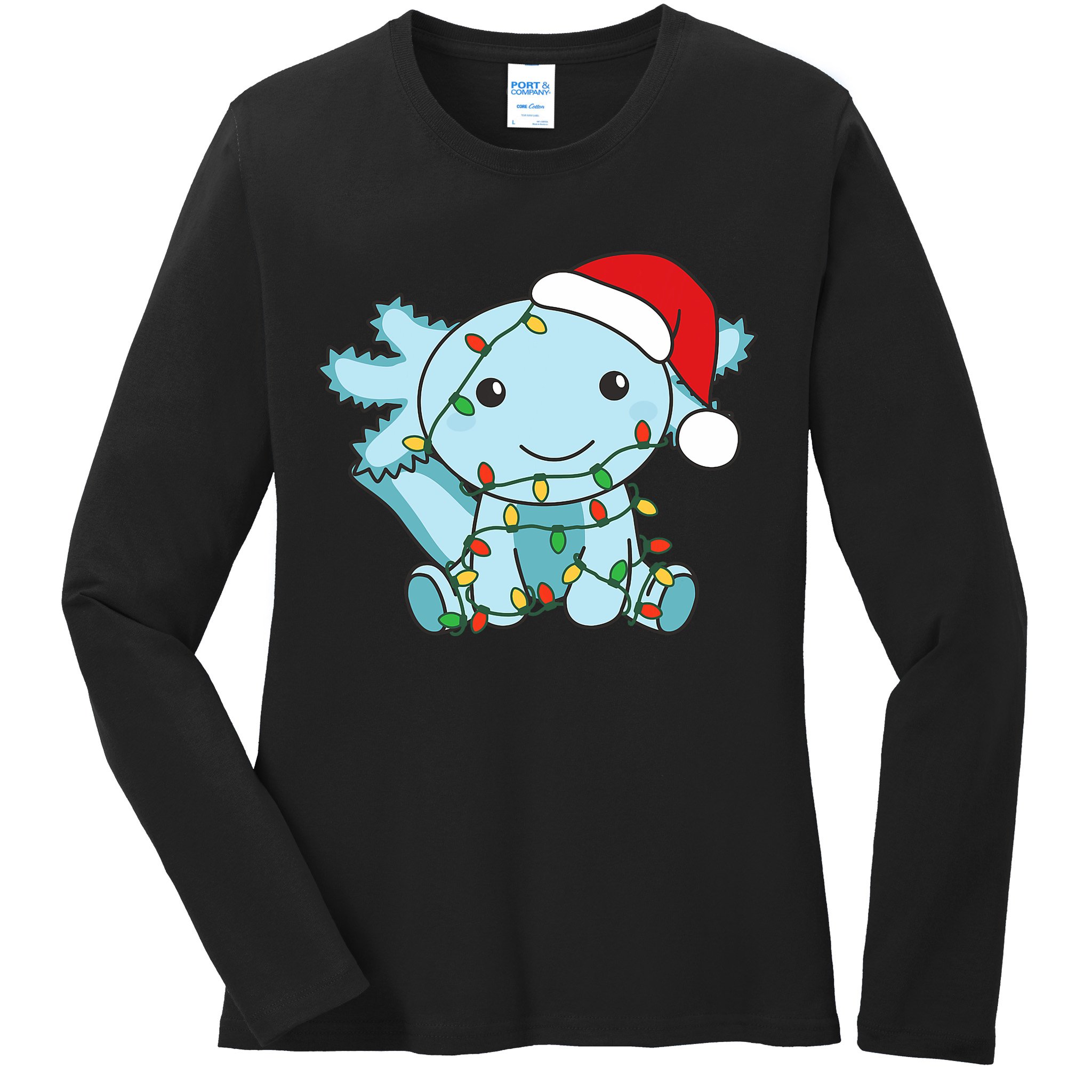 Axolotl Merry Christmas Winter Axolotls Christmas Ladies Long Sleeve Shirt