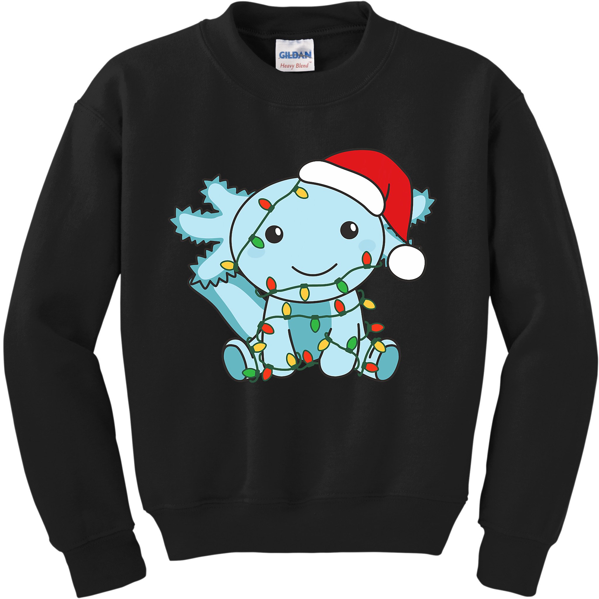 Axolotl Merry Christmas Winter Axolotls Christmas Kids Sweatshirt