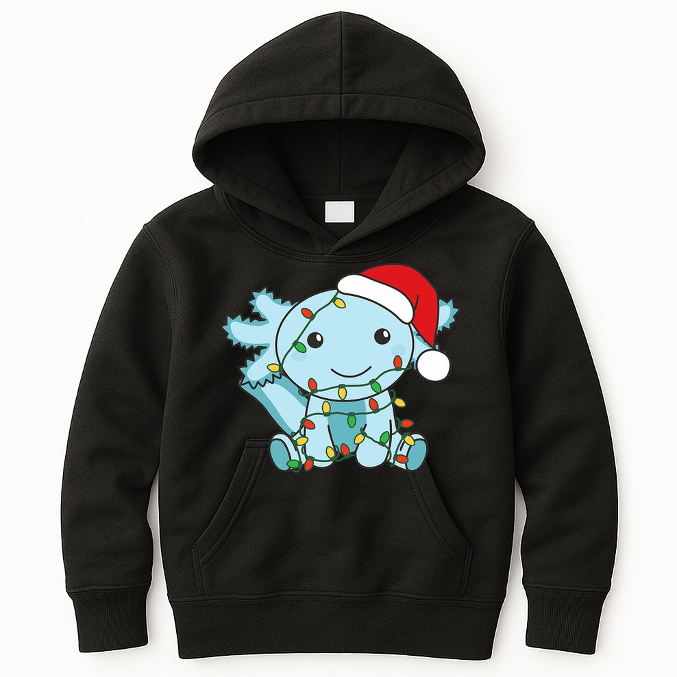 Axolotl Merry Christmas Winter Axolotls Christmas Kids Hoodie