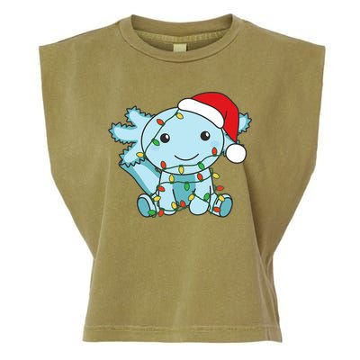 Axolotl Merry Christmas Winter Axolotls Christmas Garment-Dyed Women's Muscle Tee