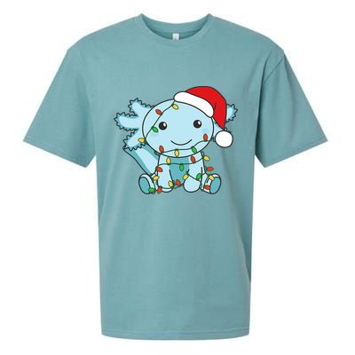 Axolotl Merry Christmas Winter Axolotls Christmas Sueded Cloud Jersey T-Shirt