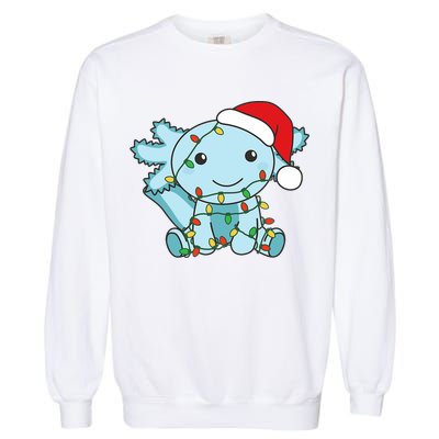 Axolotl Merry Christmas Winter Axolotls Christmas Garment-Dyed Sweatshirt