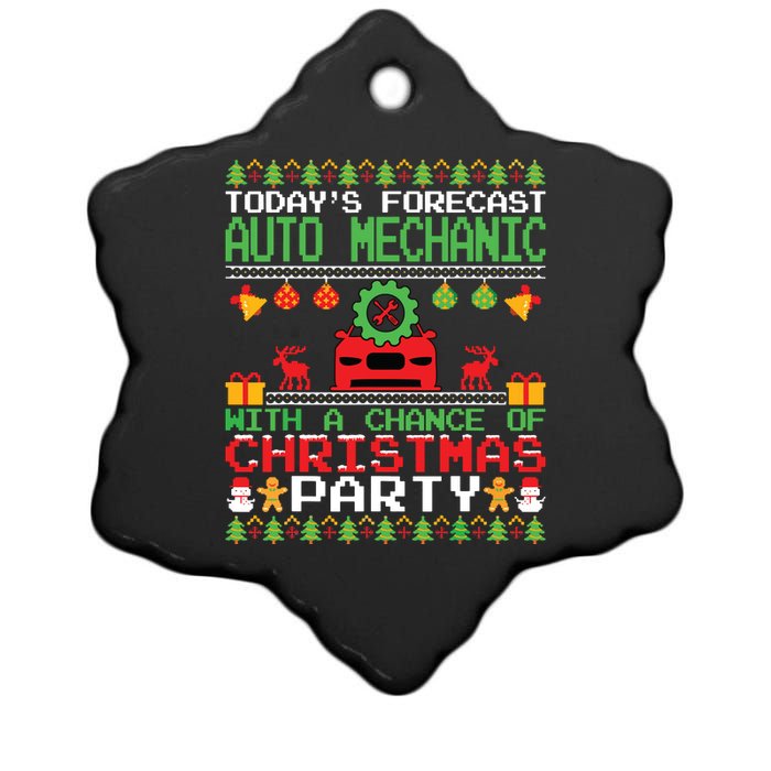 Auto Mechanic Christmas Party Car Mechanic Xmas Ugly Style Ceramic Star Ornament