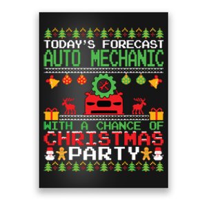 Auto Mechanic Christmas Party Car Mechanic Xmas Ugly Style Poster