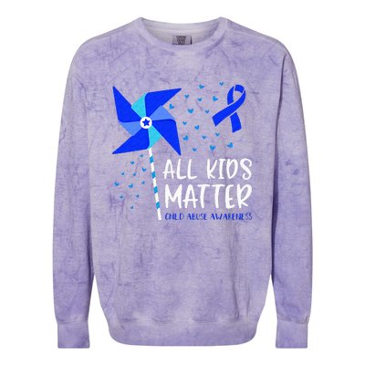 All Matter Child Abuse Prevention Awareness Pinwheel Colorblast Crewneck Sweatshirt