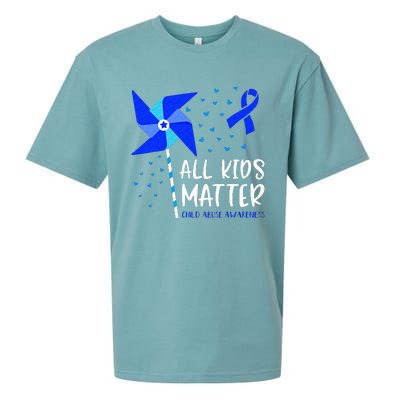 All Matter Child Abuse Prevention Awareness Pinwheel Sueded Cloud Jersey T-Shirt