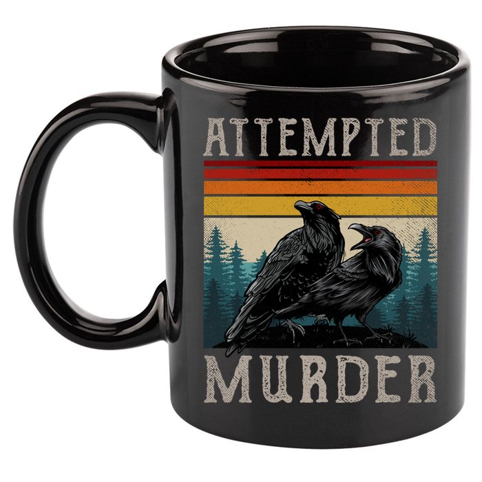 Attempted Murder Crows 11oz C Handle Ceramic Mug