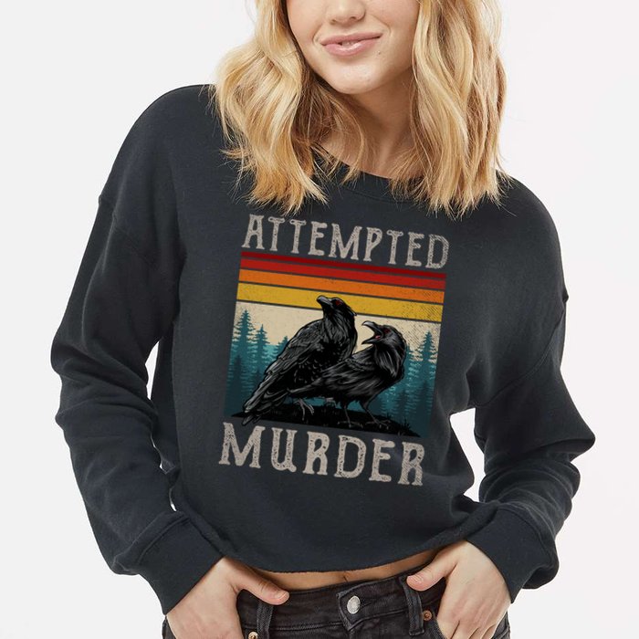 Attempted Murder Crows Cropped Pullover Crew