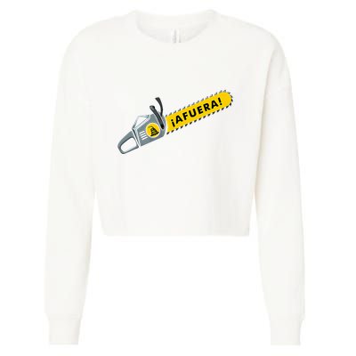 Afuera Milei Chainsaw Libertarian Ancap Liberty Freedom Cropped Pullover Crew