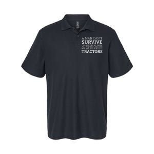 A Man Can’T Survive On Beer Alone He Also Needs Tractors Softstyle Adult Sport Polo