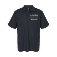 A Man Can’T Survive On Beer Alone He Also Needs Tractors Softstyle Adult Sport Polo