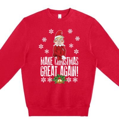 Awesome Make Christmas Great Again! Donald Trump Elf Great Gift Premium Crewneck Sweatshirt