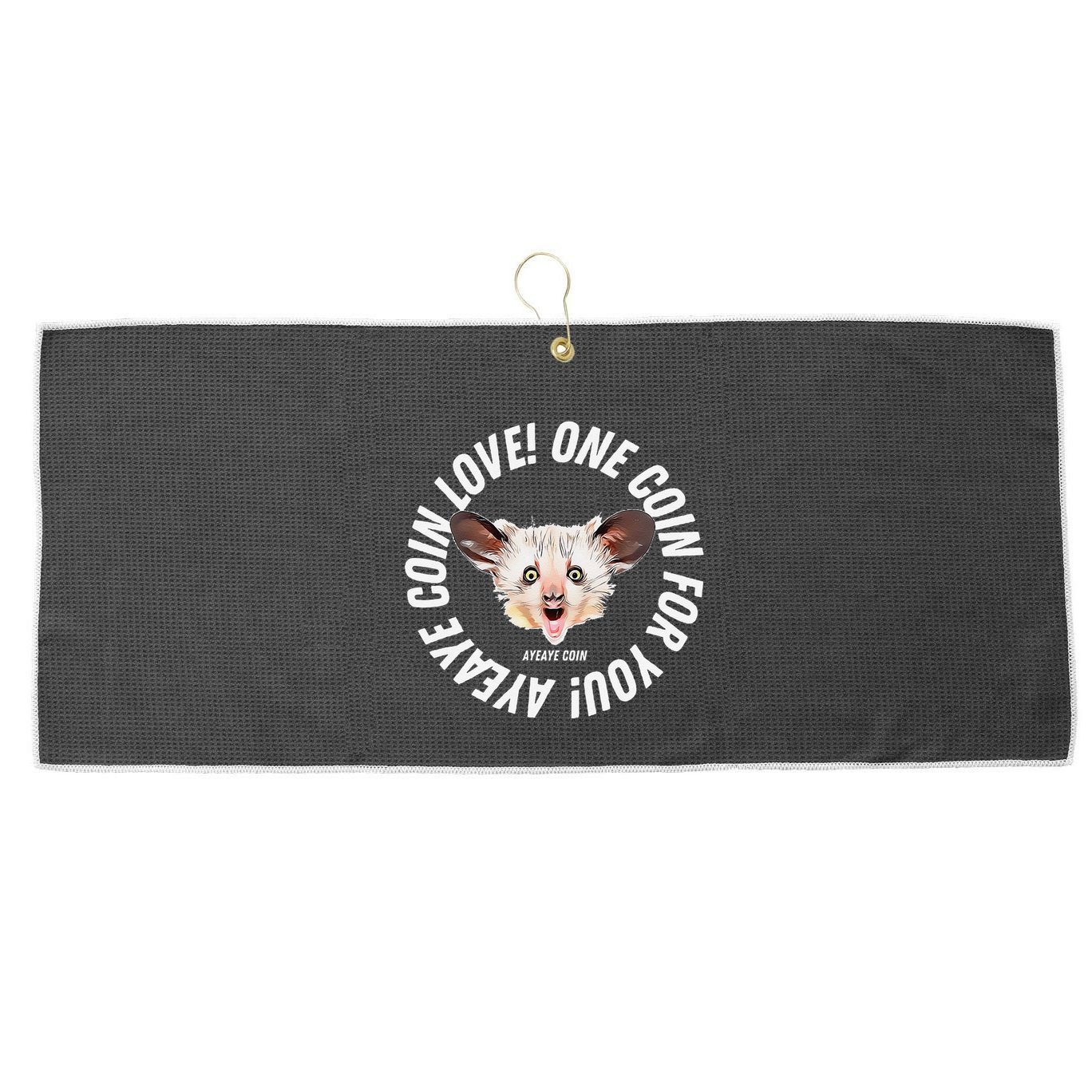 Ayeaye Meme Coin Crypto Cryptocurrency Aye Aye Large Microfiber Waffle Golf Towel