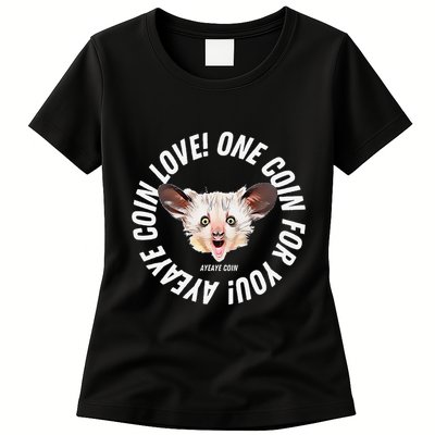 Ayeaye Meme Coin Crypto Cryptocurrency Aye Aye Womens T-Shirt