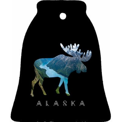 Alaska Moose Chugach National Forest State Park Souvenir Ceramic Bell Ornament