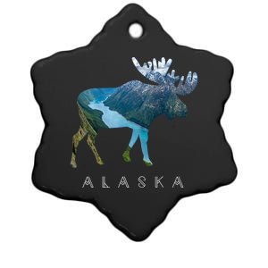 Alaska Moose Chugach National Forest State Park Souvenir Ceramic Star Ornament