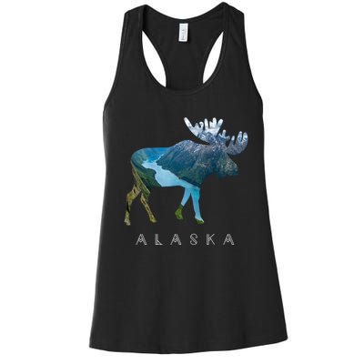 Alaska Moose Chugach National Forest State Park Souvenir Women's Racerback Tank