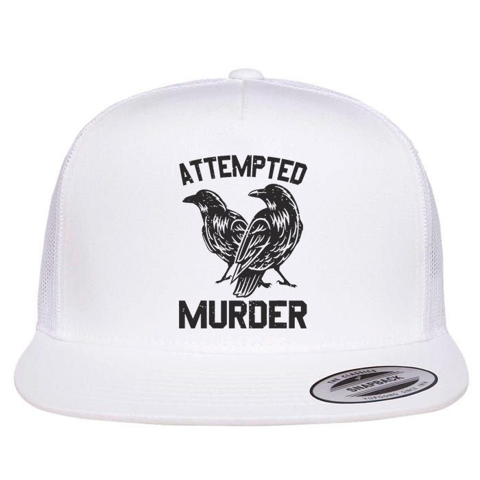 Attempted Murder Crow Flat Bill Trucker Hat