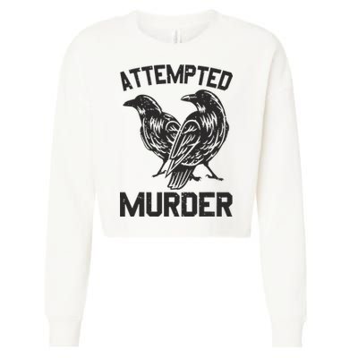 Attempted Murder Crow Cropped Pullover Crew