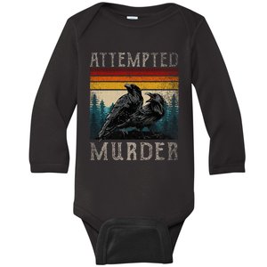 Attempted Murder Crows & Raven Edgar Allen Poe Baby Long Sleeve Bodysuit