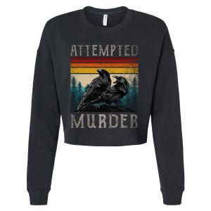 Attempted Murder Crows & Raven Edgar Allen Poe Cropped Pullover Crew