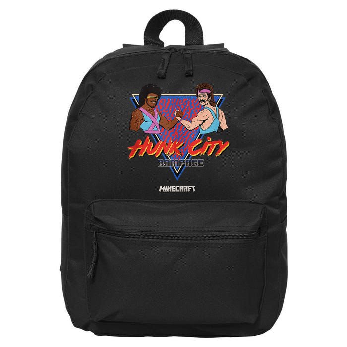 A Mine Craft Movie Hunk City Rampage Colorful 90'S 16 in Basic Backpack