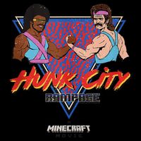 A Mine Craft Movie Hunk City Rampage Colorful 90'S 16 in Basic Backpack