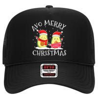 Avo Merry Christmas Avocado Lover Christmas Cute Kawaii High Crown Mesh Back Trucker Hat