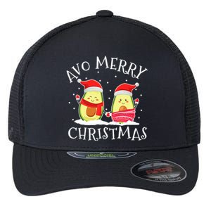 Avo Merry Christmas Avocado Lover Christmas Cute Kawaii Flexfit Unipanel Trucker Cap