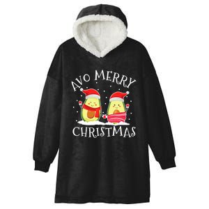 Avo Merry Christmas Avocado Lover Christmas Cute Kawaii Hooded Wearable Blanket