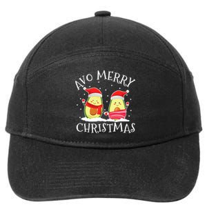 Avo Merry Christmas Avocado Lover Christmas Cute Kawaii 7-Panel Snapback Hat