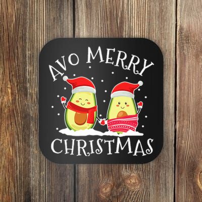 Avo Merry Christmas Avocado Lover Christmas Cute Kawaii Coaster