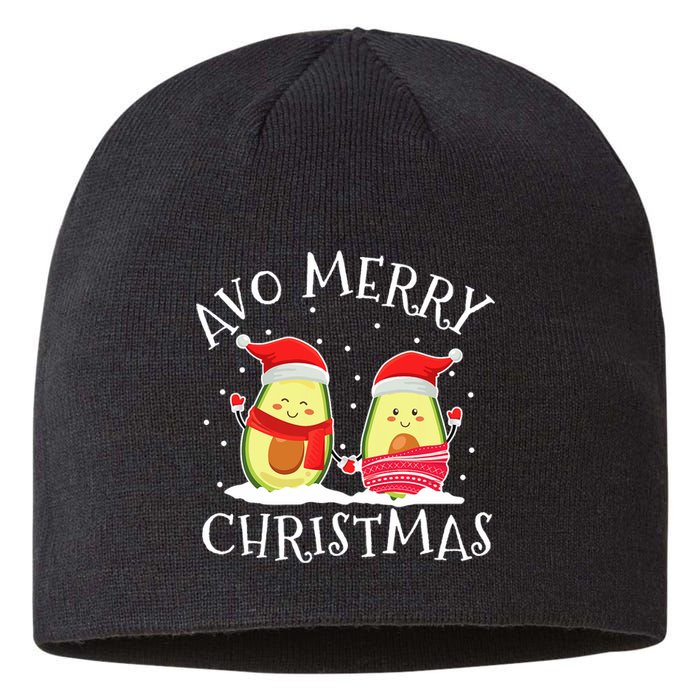 Avo Merry Christmas Avocado Lover Christmas Cute Kawaii Sustainable Beanie