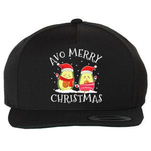 Avo Merry Christmas Avocado Lover Christmas Cute Kawaii Wool Snapback Cap