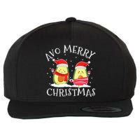 Avo Merry Christmas Avocado Lover Christmas Cute Kawaii Wool Snapback Cap