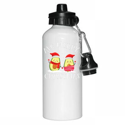 Avo Merry Christmas Avocado Lover Christmas Cute Kawaii Aluminum Water Bottle