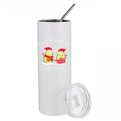 Avo Merry Christmas Avocado Lover Christmas Cute Kawaii Stainless Steel Tumbler