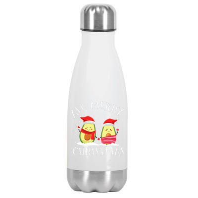 Avo Merry Christmas Avocado Lover Christmas Cute Kawaii Stainless Steel Insulated Water Bottle